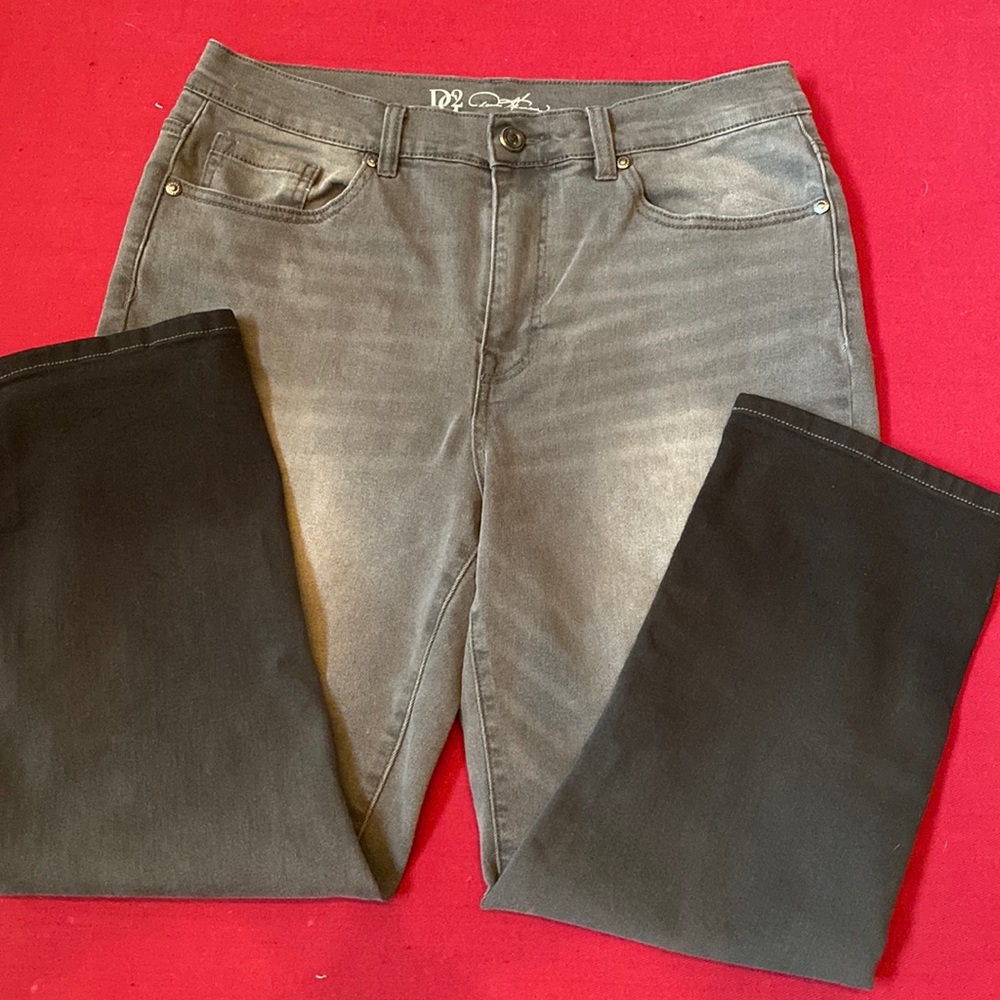 Diane Gilman DG2 brand jean ombré grey to black.